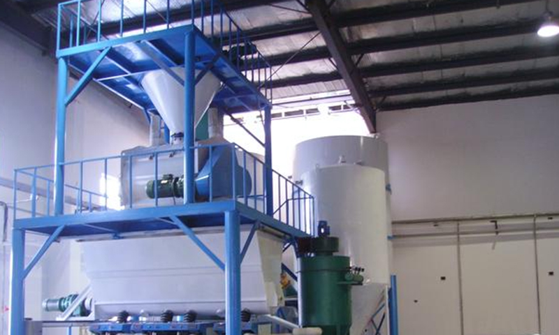 a photo of the Dry mortar production process